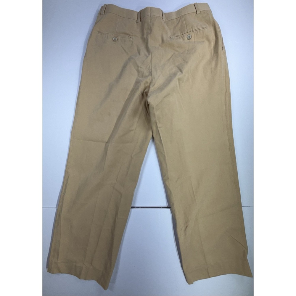 Burberry London Tan Dress Pants Men's 33x27 Pleated Cotton Luxury - Picture 5 of 5